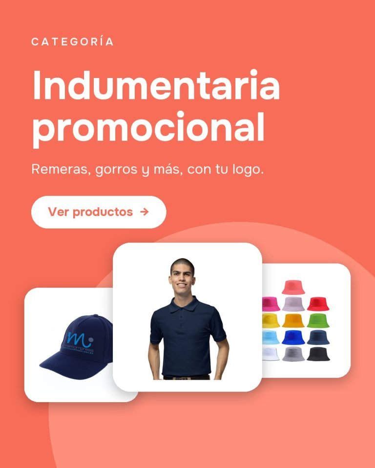 Indumentaria promocional: remeras, gorros y más, con tu logo. Ver productos